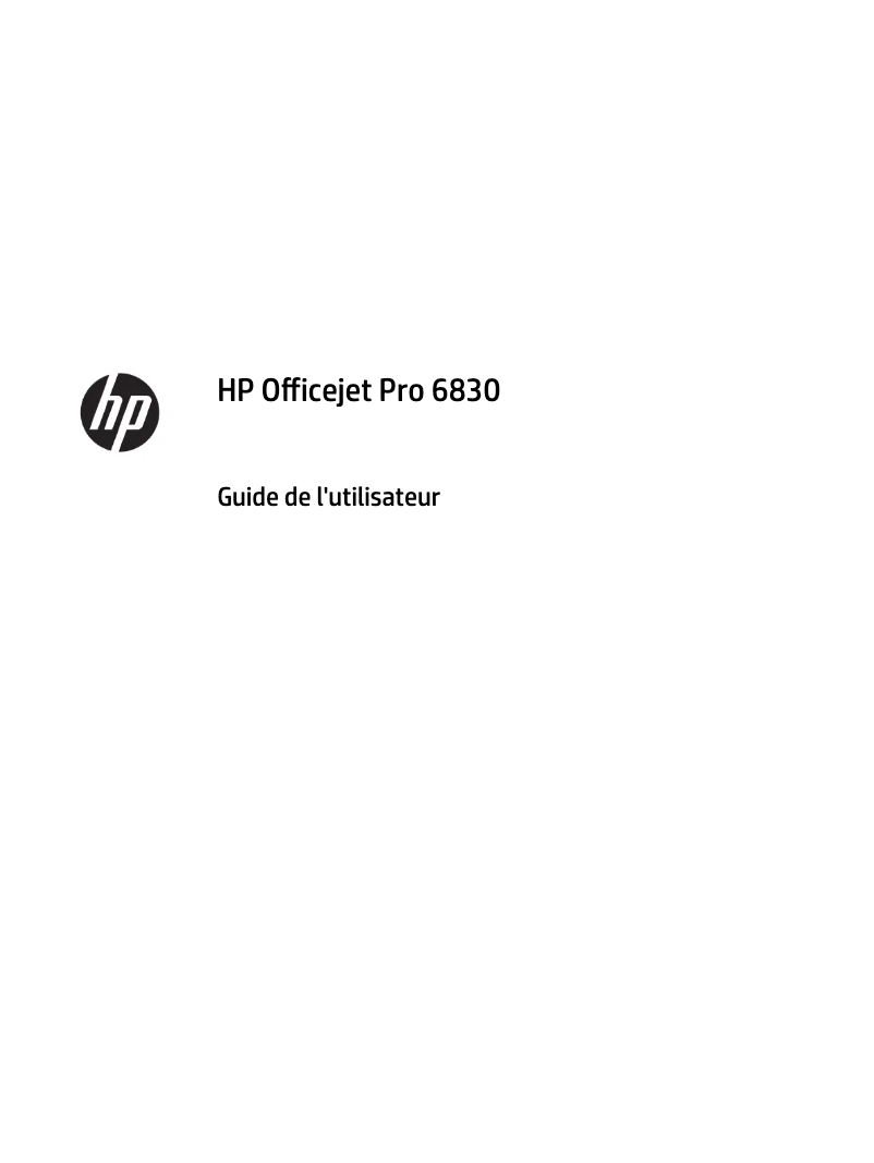 Page n°1 - Manuel utilisateur HP Officejet Pro 6830