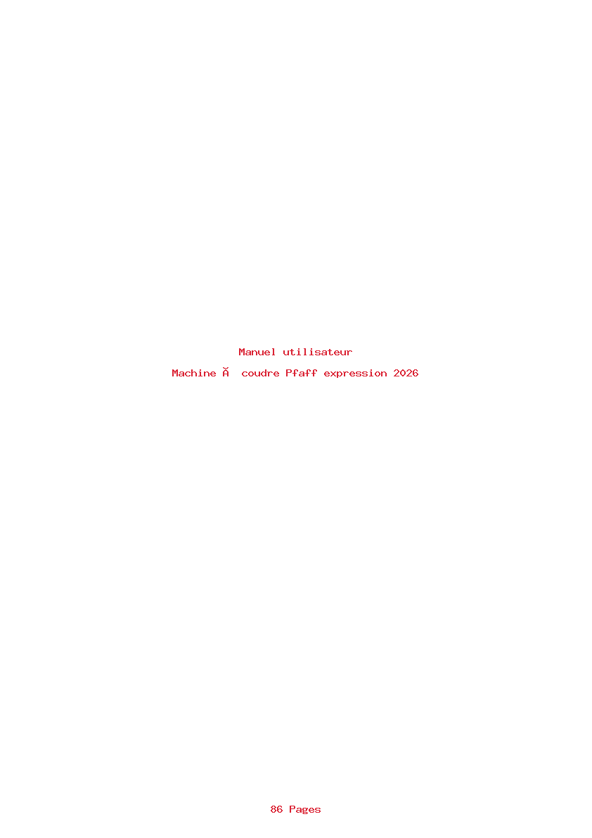 Page 1 de la notice Manuel utilisateur Pfaff expression 2026