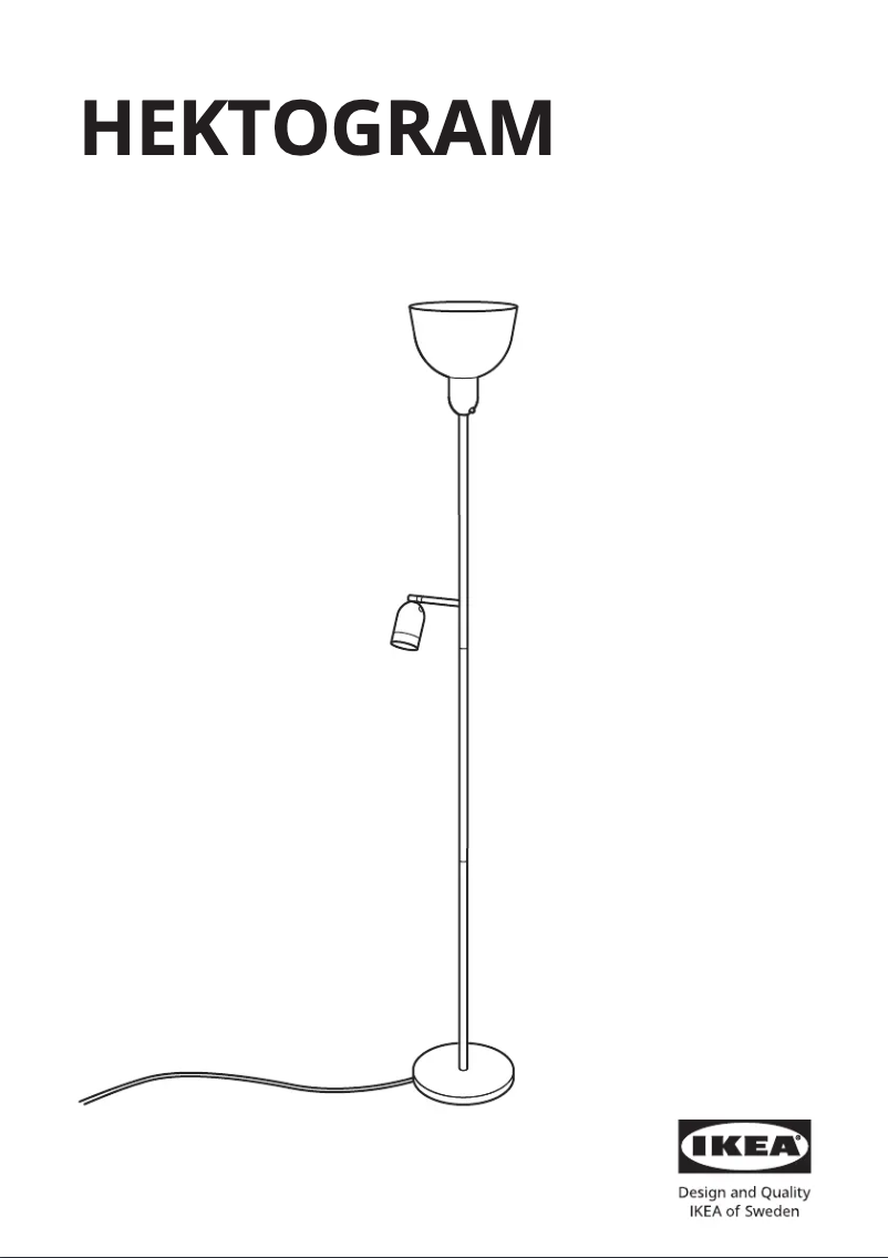 Page 1 de la notice Manuel utilisateur Ikea HEKTOGRAM 804.777.10