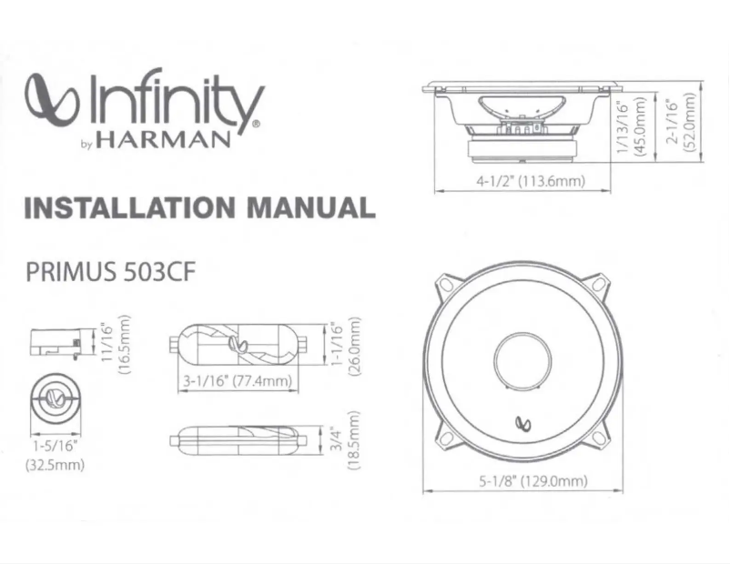 Page 1 de la notice Manuel utilisateur Infinity Primus 503CF