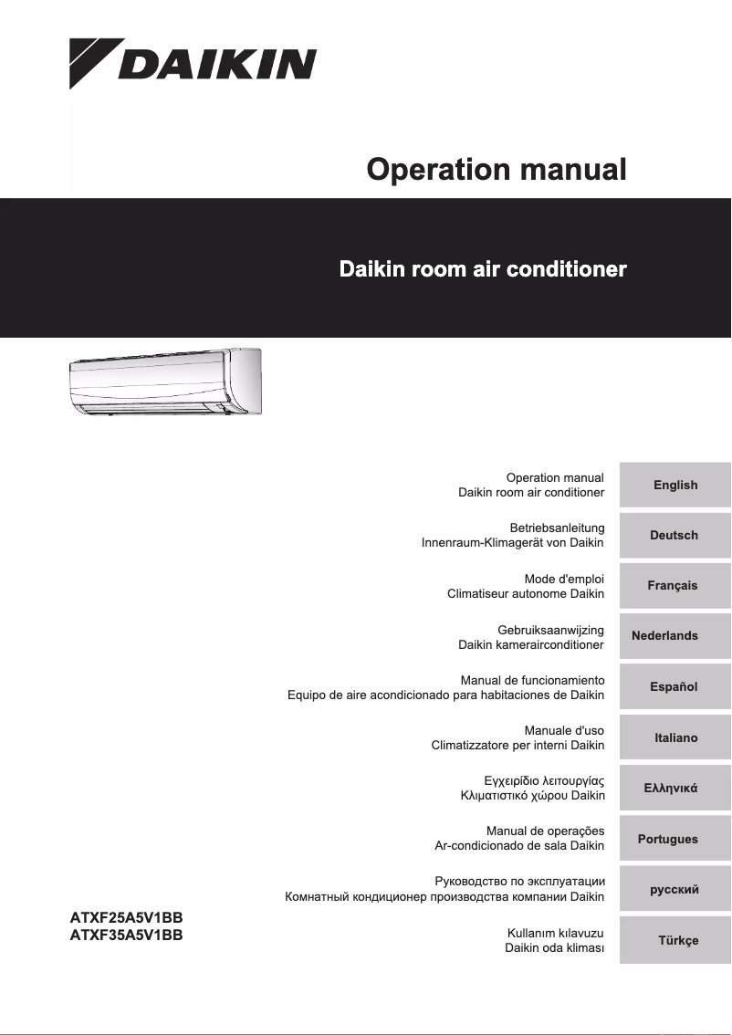 Page 1 de la notice Manuel utilisateur Daikin ATXF25A5V1B