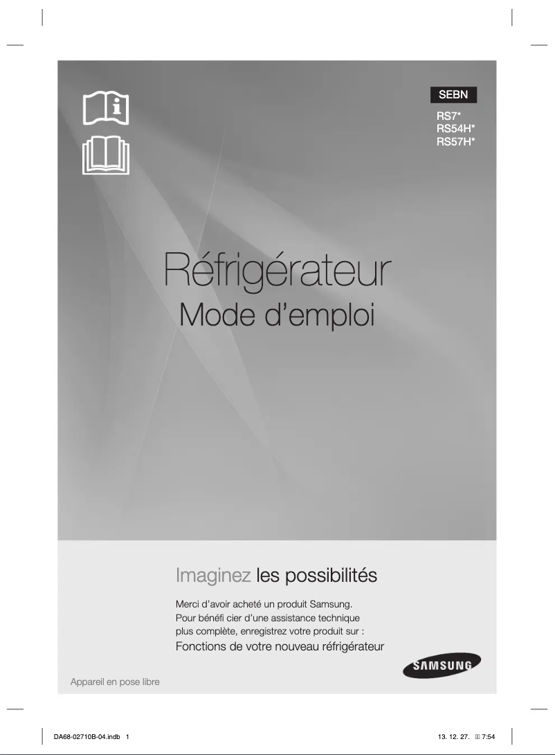 Page 1 de la notice Manuel utilisateur Samsung RS7677