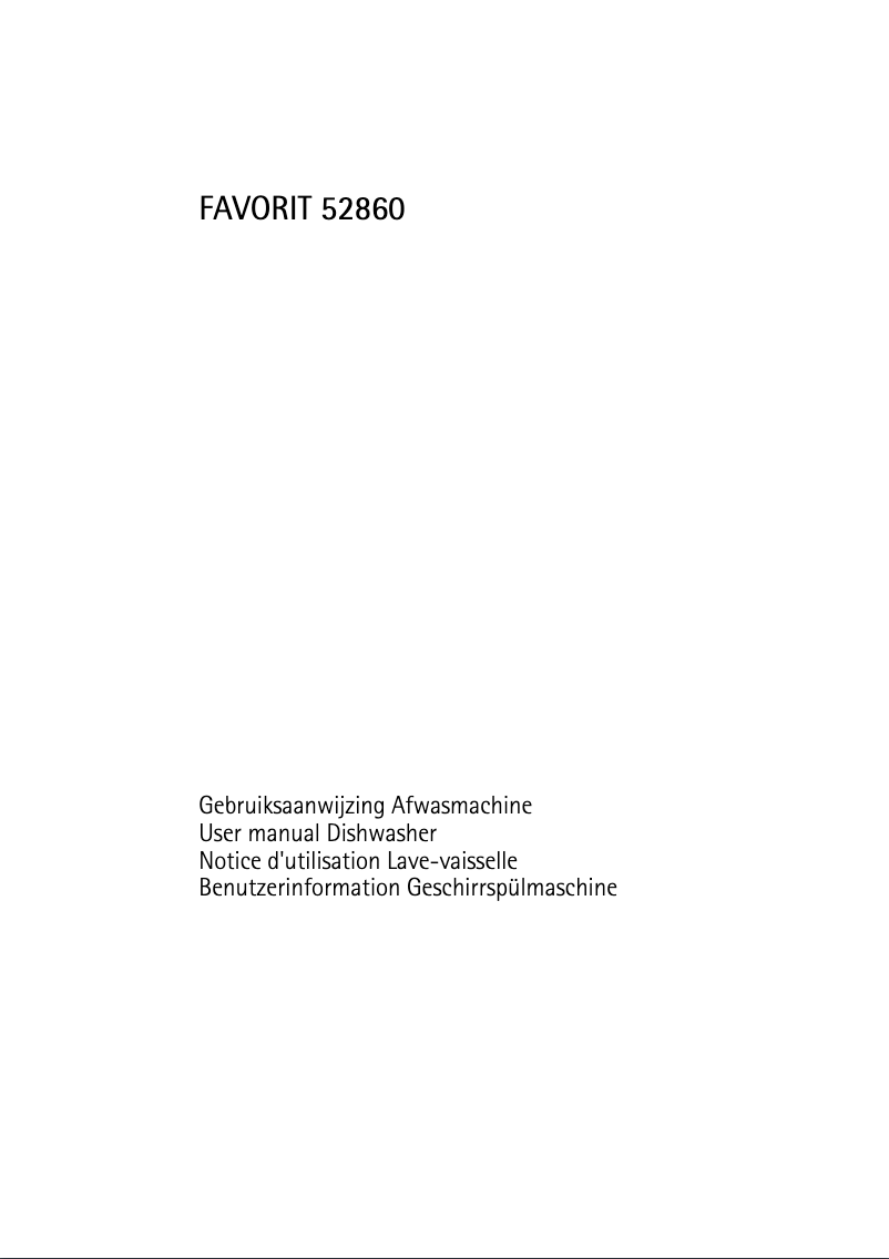 Page 1 de la notice Manuel utilisateur AEG-Electrolux Favorit 52860 s