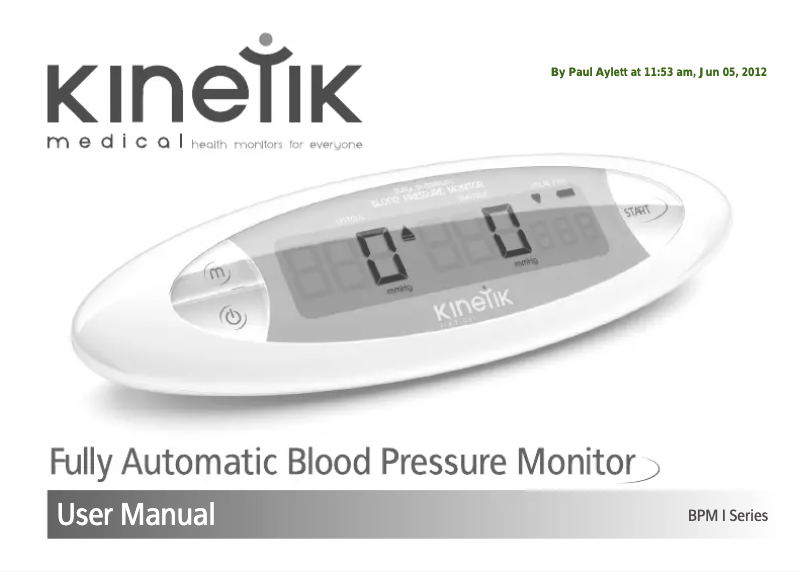 Página 1 del manual Manual de usuario Kinetik BPM1C