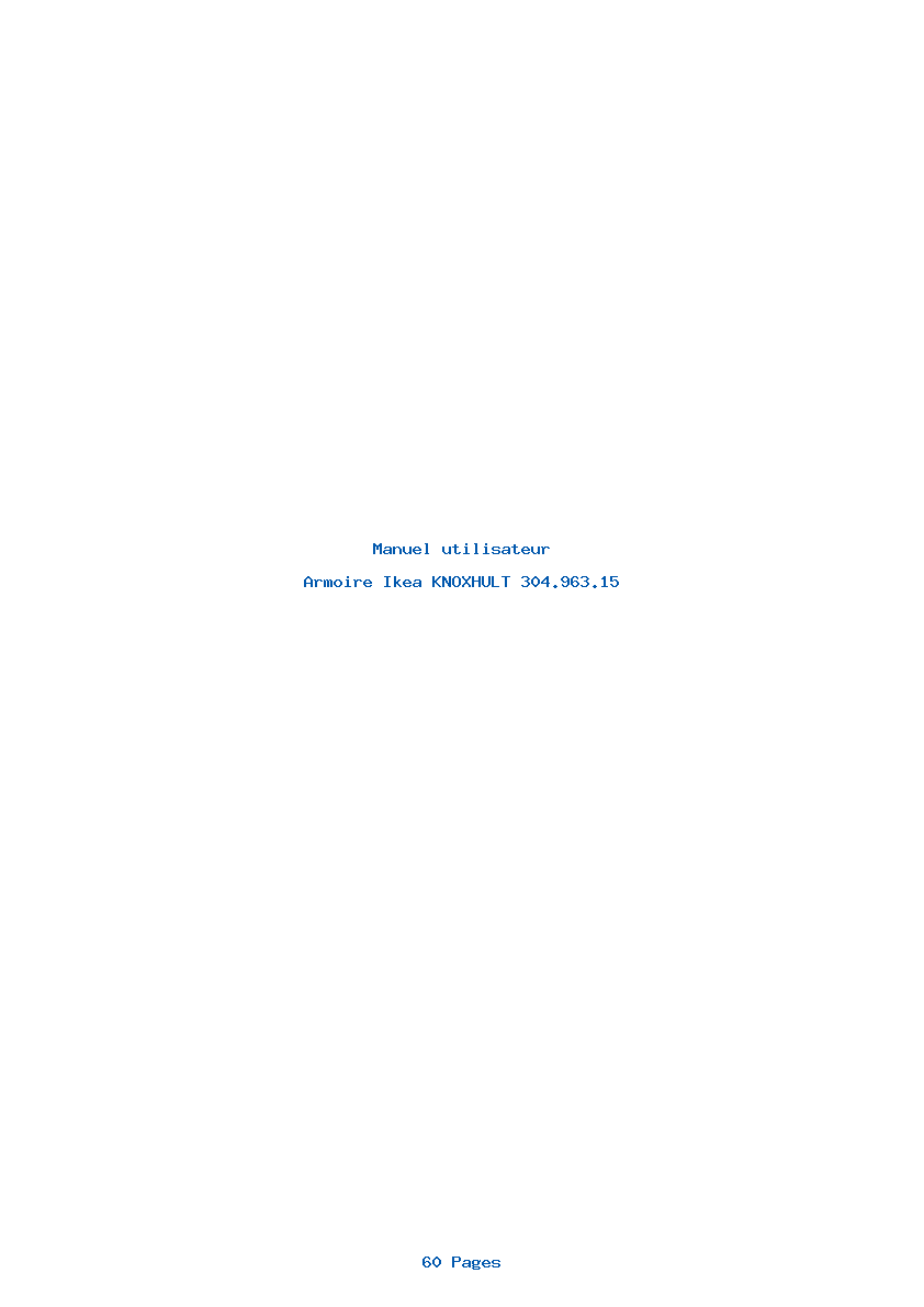 Page 1 de la notice Manuel utilisateur Ikea KNOXHULT 304.963.15
