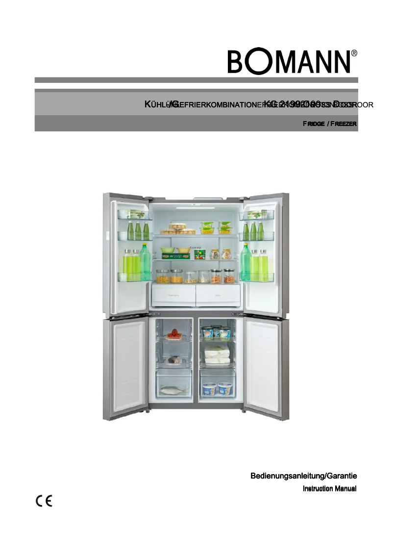 Page 1 de la notice Manuel utilisateur Bomann KG 2199