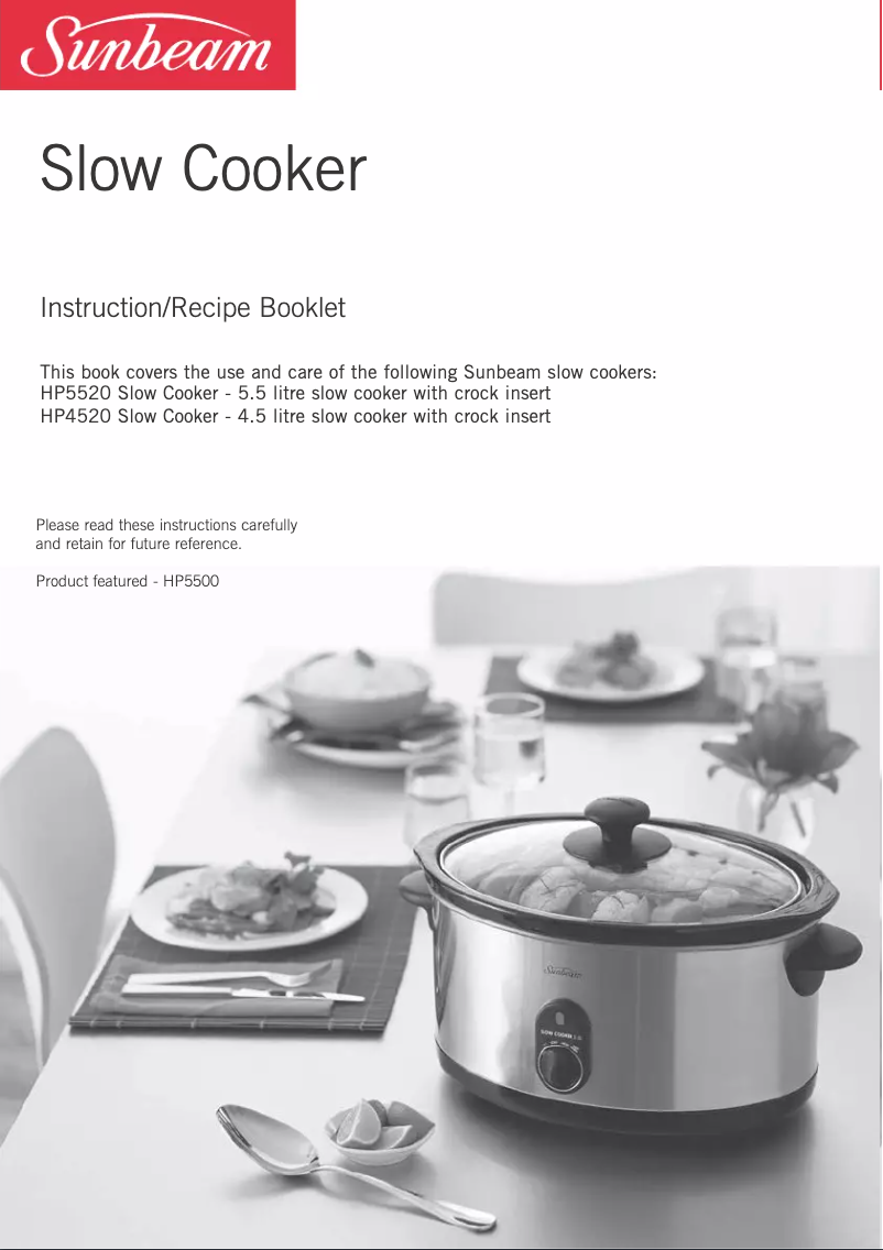 Page 1 de la notice Manuel utilisateur Sunbeam SecretChef HP4520