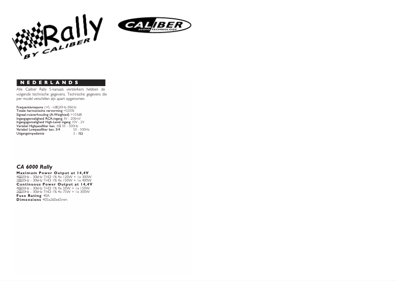 Página 1 del manual Manual de usuario Caliber CA 6000