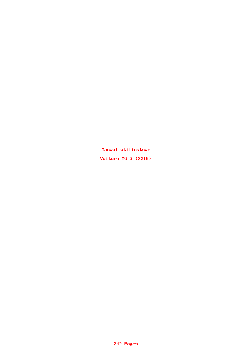 Page 1 de la notice Manuel utilisateur MG 3 (2016)