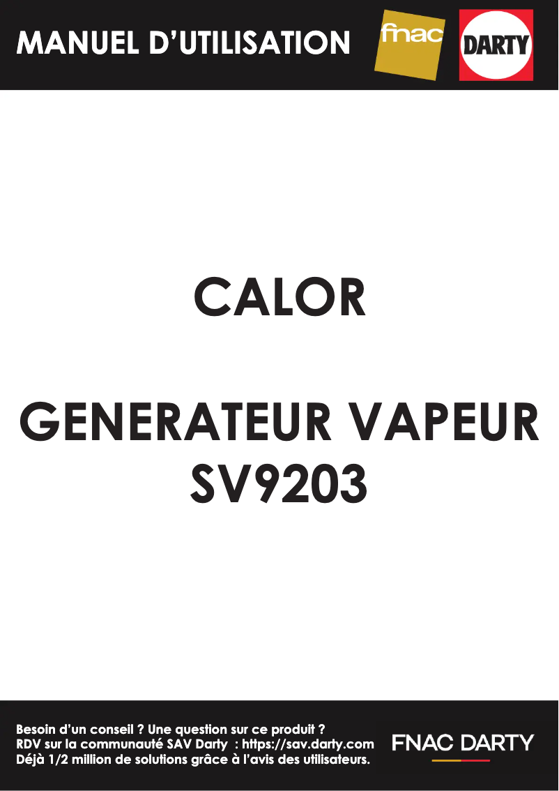 Page 1 de la notice Manuel utilisateur Calor Express Protect SV9203C0