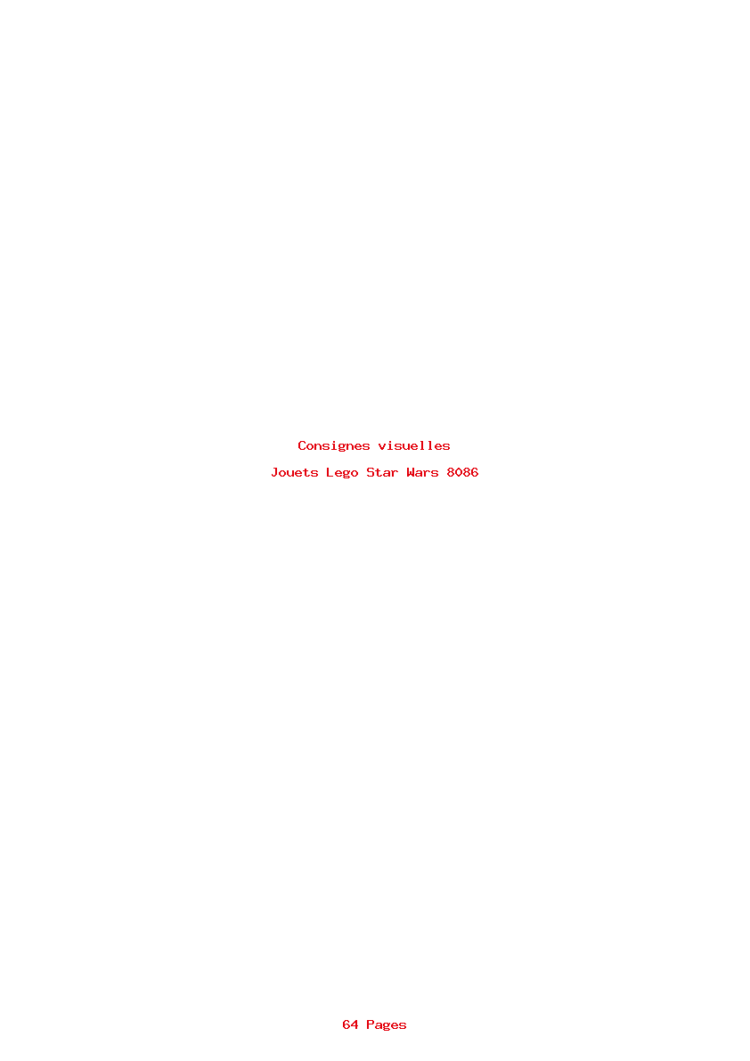 Page 1 de la notice Consignes visuelles Lego Star Wars 8086