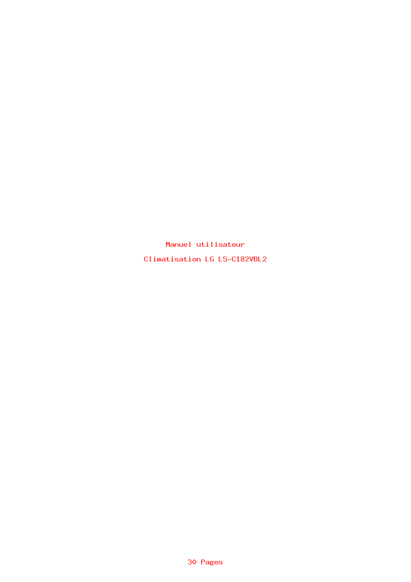 Page 1 de la notice Manuel utilisateur LG LS-C182VBL2
