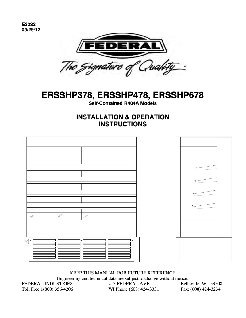 Página 1 del manual Manual de usuario Federal ERSSHP478SC-5