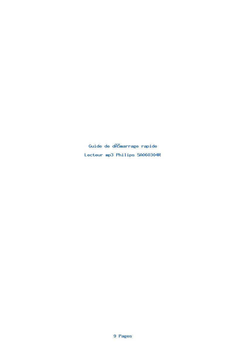 Image de la première page du manuel de l'appareil SA060304R