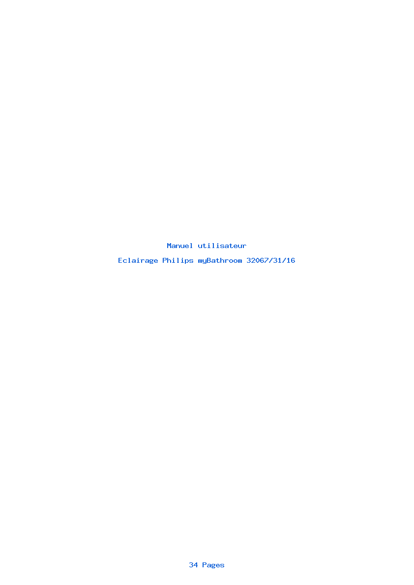 Page 1 de la notice Manuel utilisateur Philips myBathroom 32067/31/16