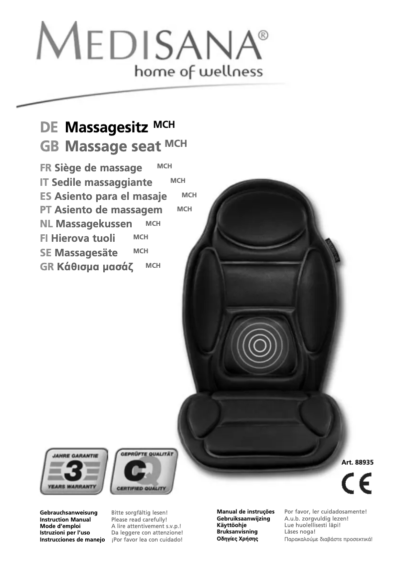 Page 1 de la notice Manuel utilisateur Medisana MCH