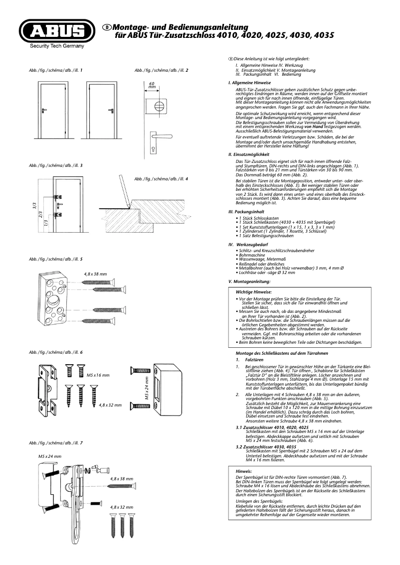 Página 1 del manual Manual de usuario Abus 4020