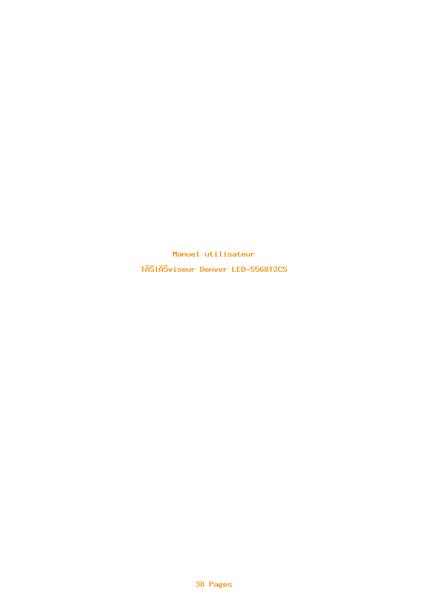 Page 1 de la notice Manuel utilisateur Denver LED-5568T2CS