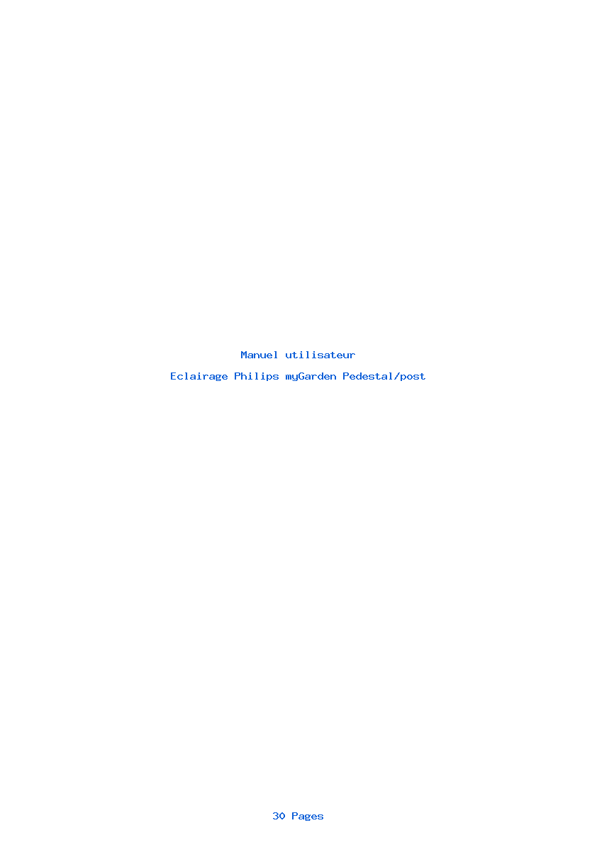 Page 1 de la notice Manuel utilisateur Philips myGarden Pedestal/post