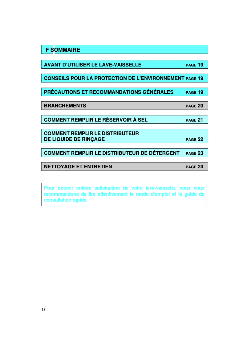 Page 1 de la notice Manuel utilisateur Whirlpool ADP 692