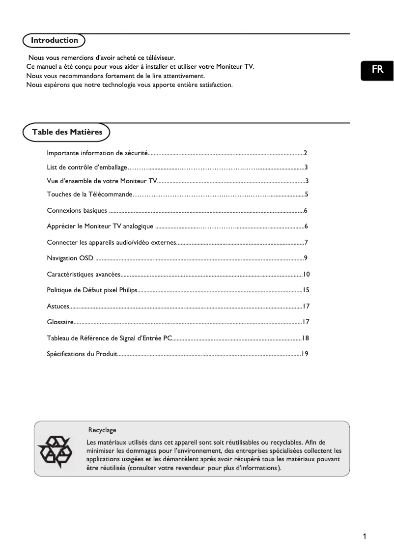 Página 1 del manual Manual de usuario Philips 190TW8FB