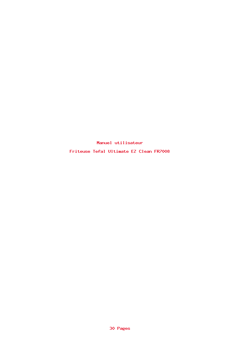 Page 1 de la notice Manuel utilisateur Tefal Ultimate EZ Clean FR7008