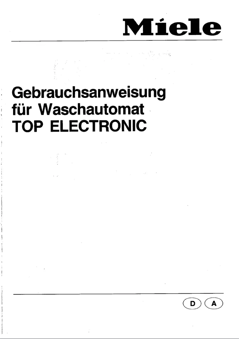 Page 1 de la notice Manuel utilisateur Miele Top Electronic W720