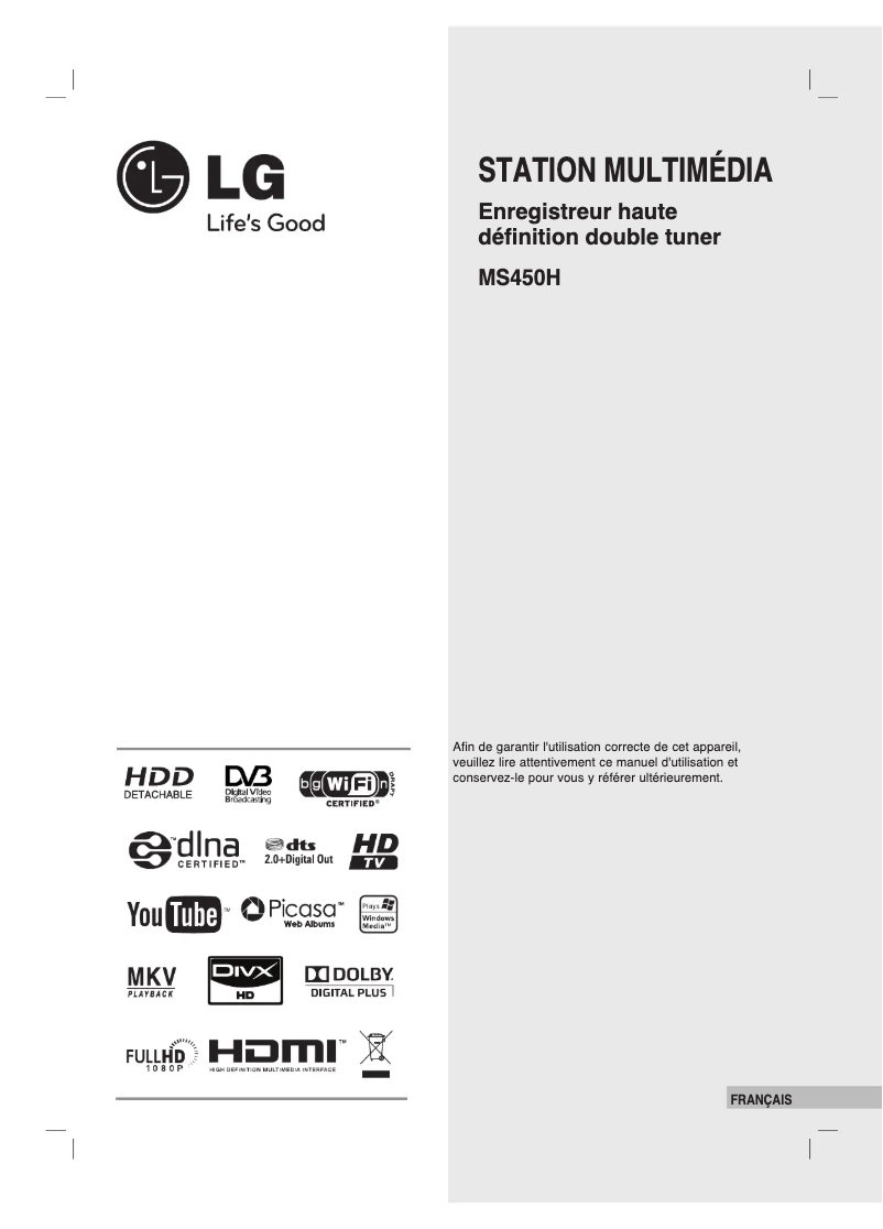 Page 1 of the manual User Manual LG MS450H