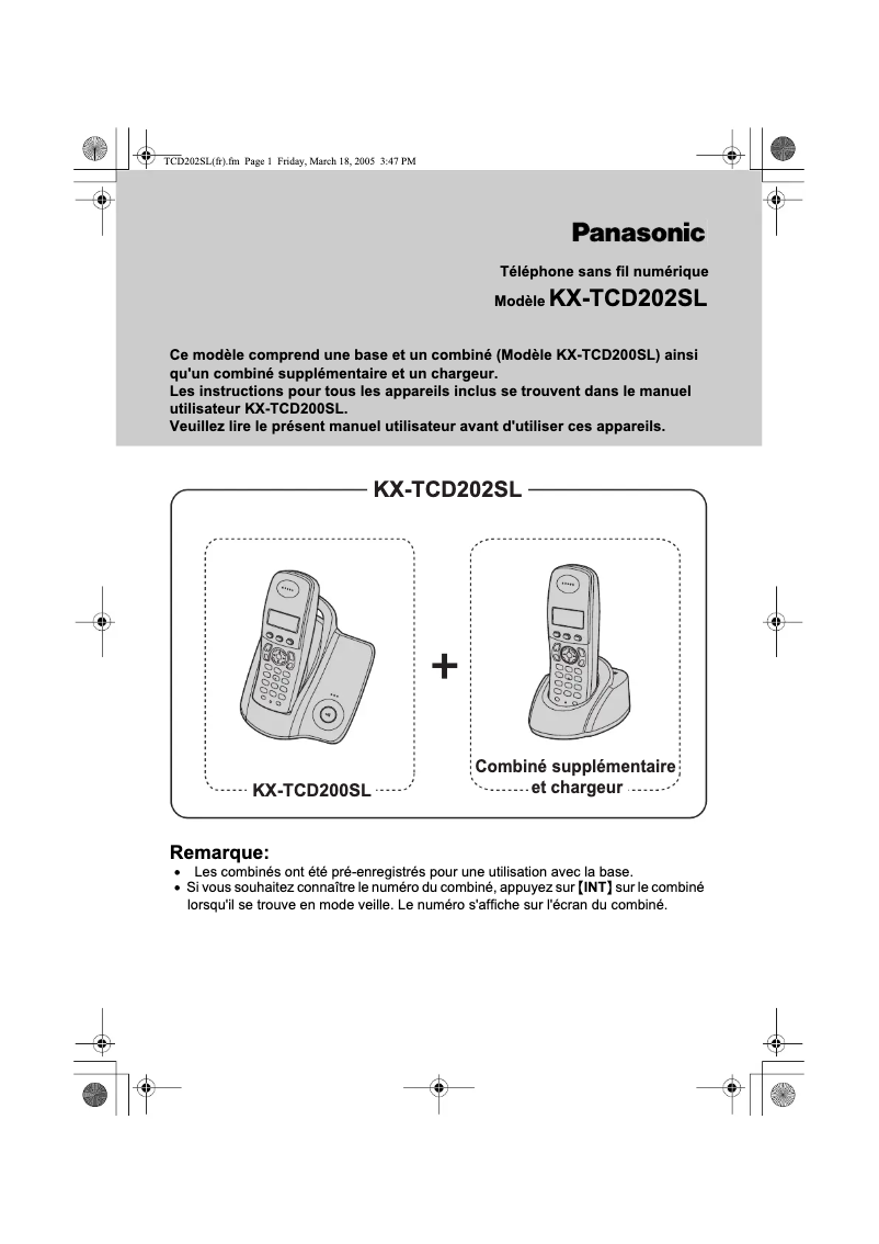 Imagen de la primera página del manual del dispositivo KX-TCD202SL