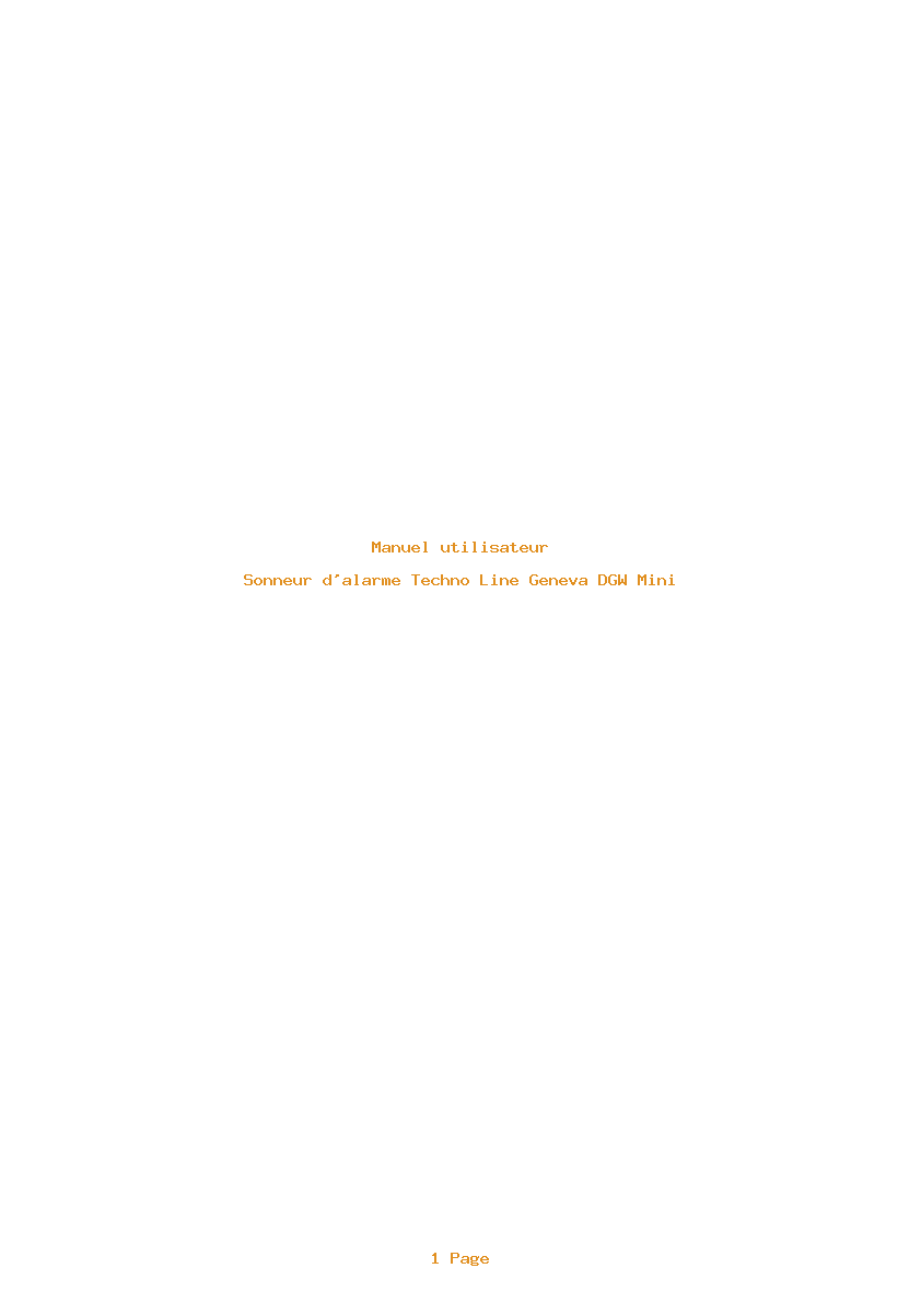 Page 1 de la notice Manuel utilisateur Techno Line Geneva DGW Mini