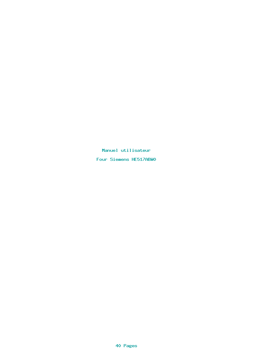 Page 1 de la notice Manuel utilisateur Siemens HE517ABW0