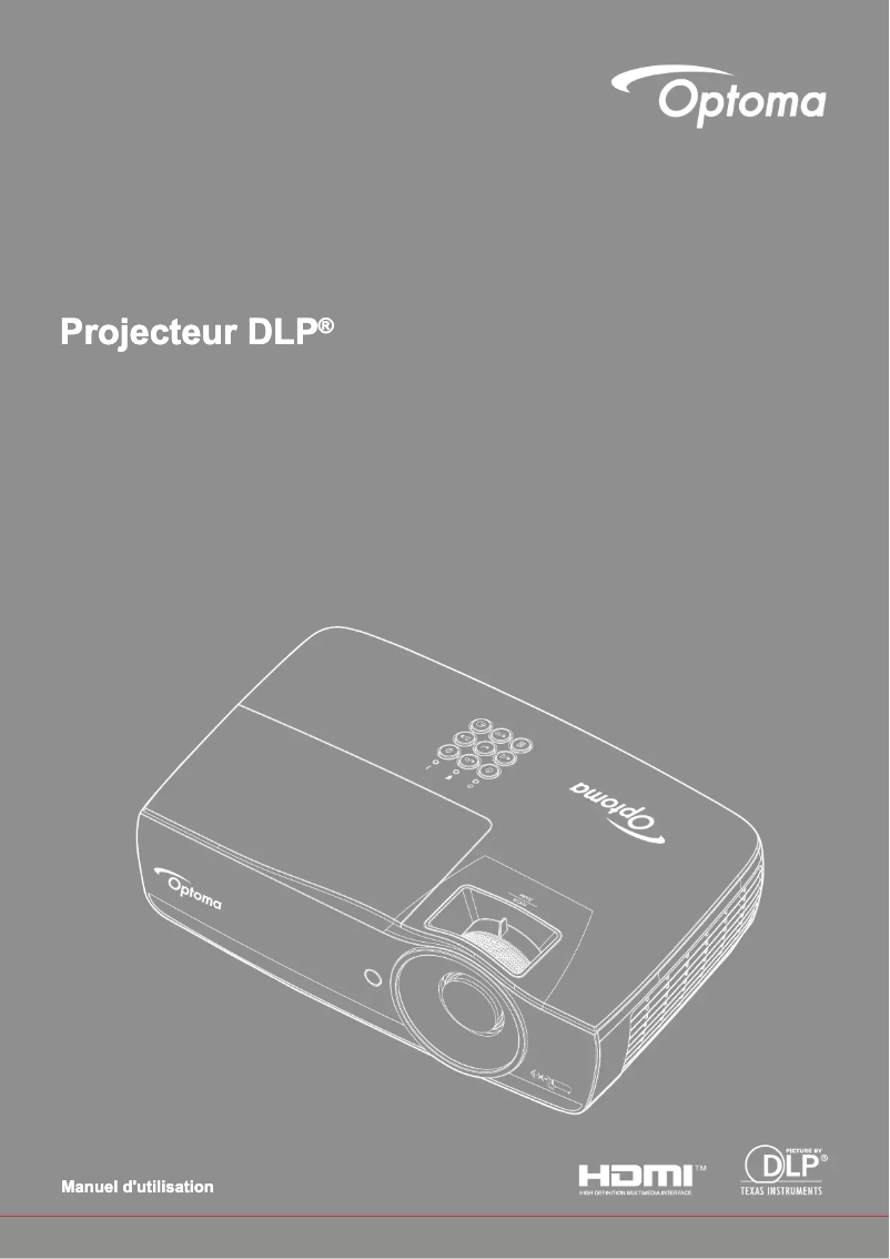 Page 1 de la notice Manuel utilisateur Optoma W461