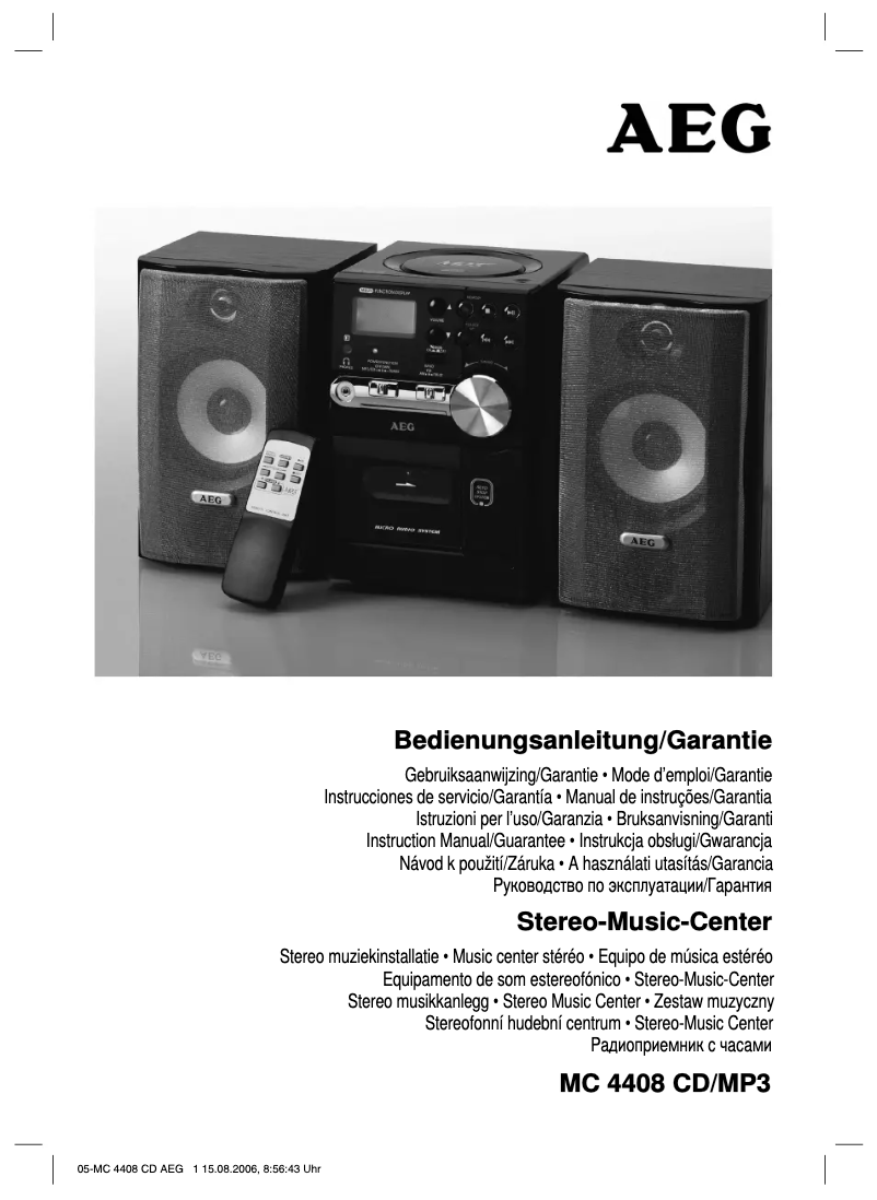 Page 1 de la notice Manuel utilisateur AEG MC 4408 CD/MP3