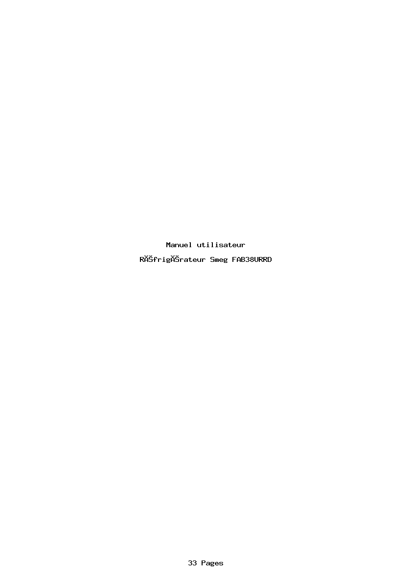 Page 1 de la notice Manuel utilisateur Smeg FAB38URRD