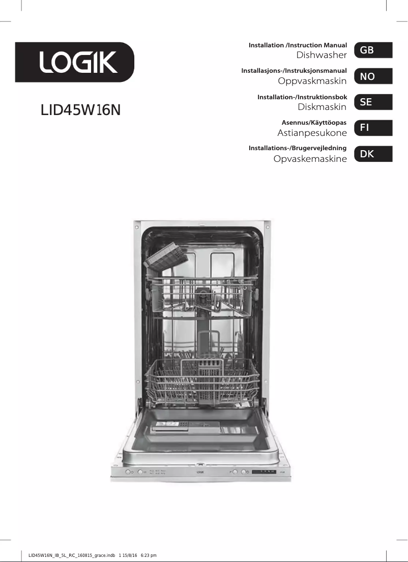 Page 1 of the manual User Manual Logik LID45W16N