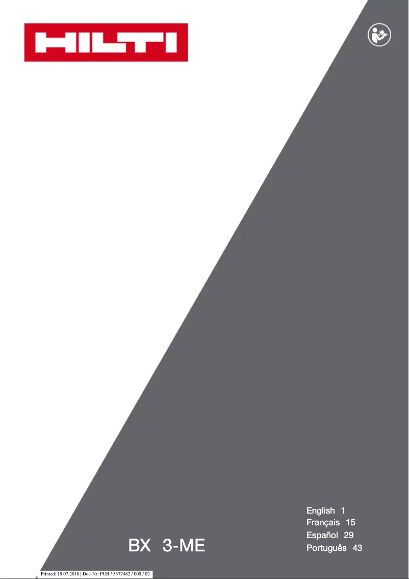 Page 1 de la notice Manuel utilisateur Hilti BX 3-ME