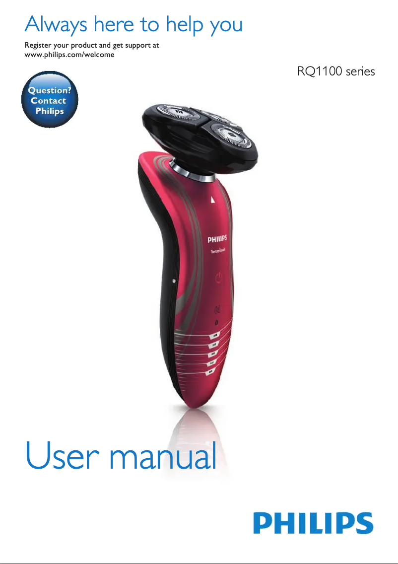 Page 1 of the manual User Manual Philips AquaTouch AT883