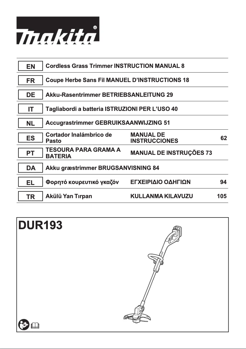 Page 1 of the manual User Manual Makita DUR193