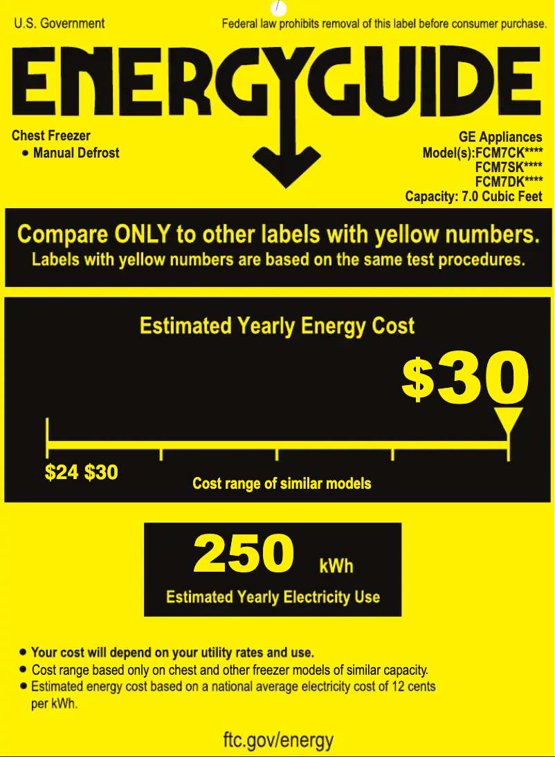 Página 1 del manual Etiqueta energética GE FCM7CKCD