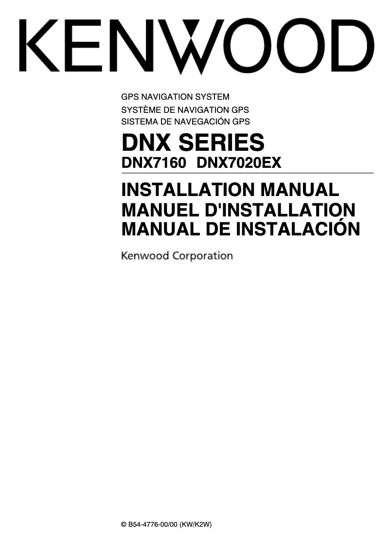 Page 1 de la notice Guide d'installation Kenwood DNX7020EX