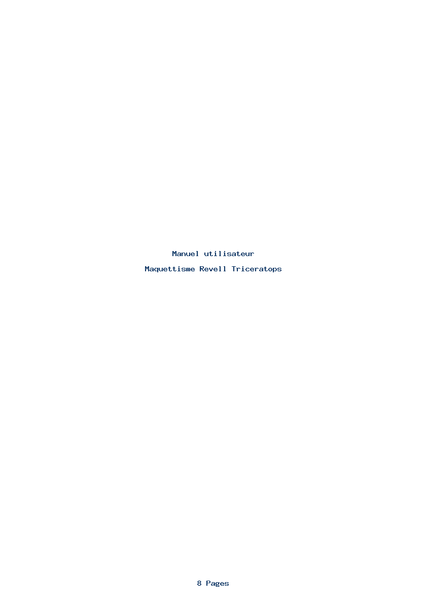 Page 1 de la notice Manuel utilisateur Revell Triceratops