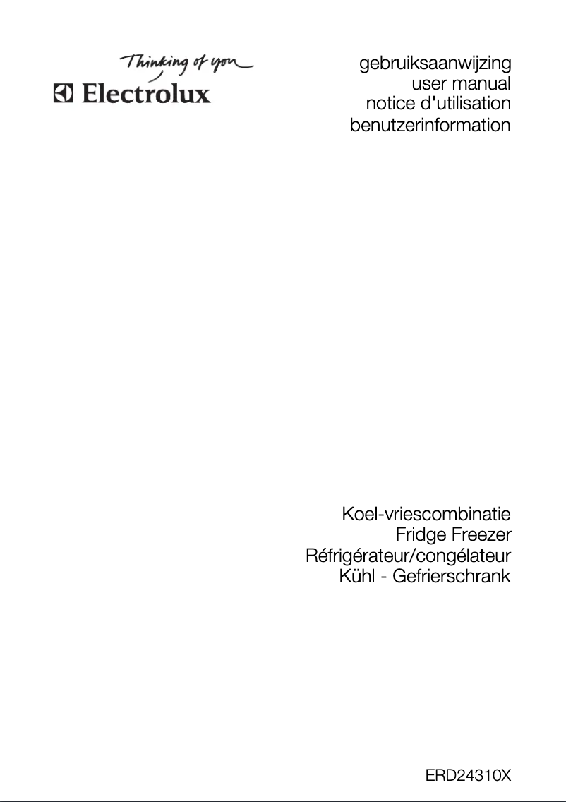 Page 1 de la notice Manuel utilisateur Electrolux ERD24310X