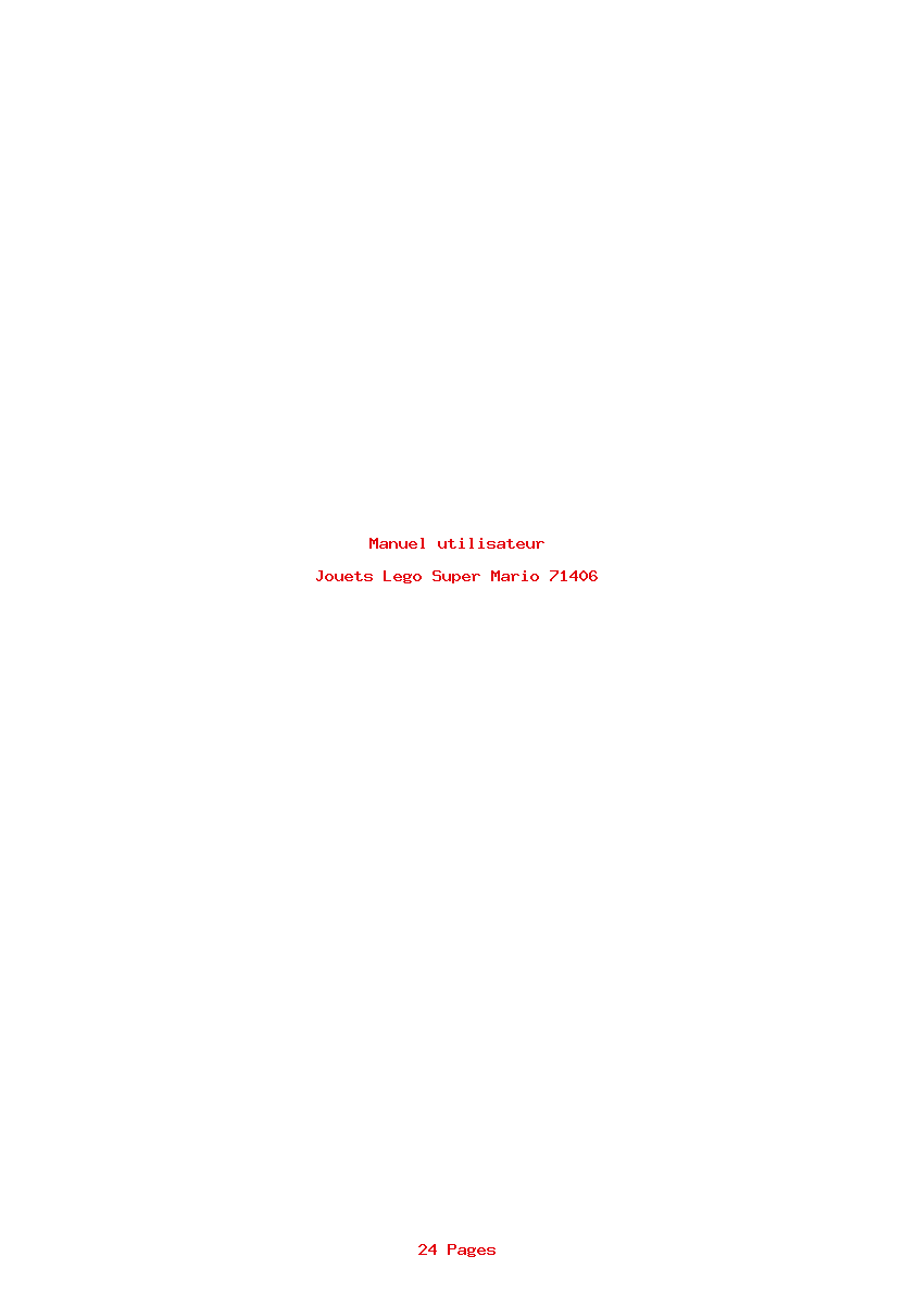 Page 1 de la notice Manuel utilisateur Lego Super Mario 71406