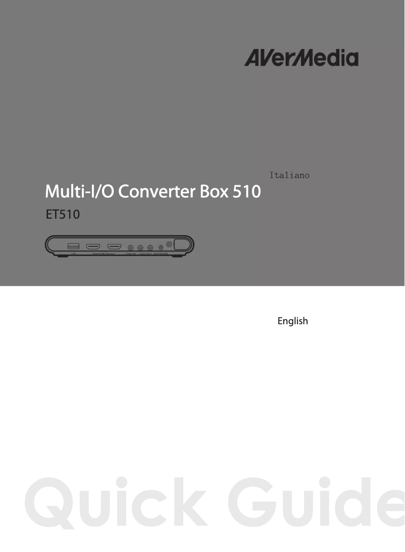 Page 1 of the manual User Manual AVerMedia ET510