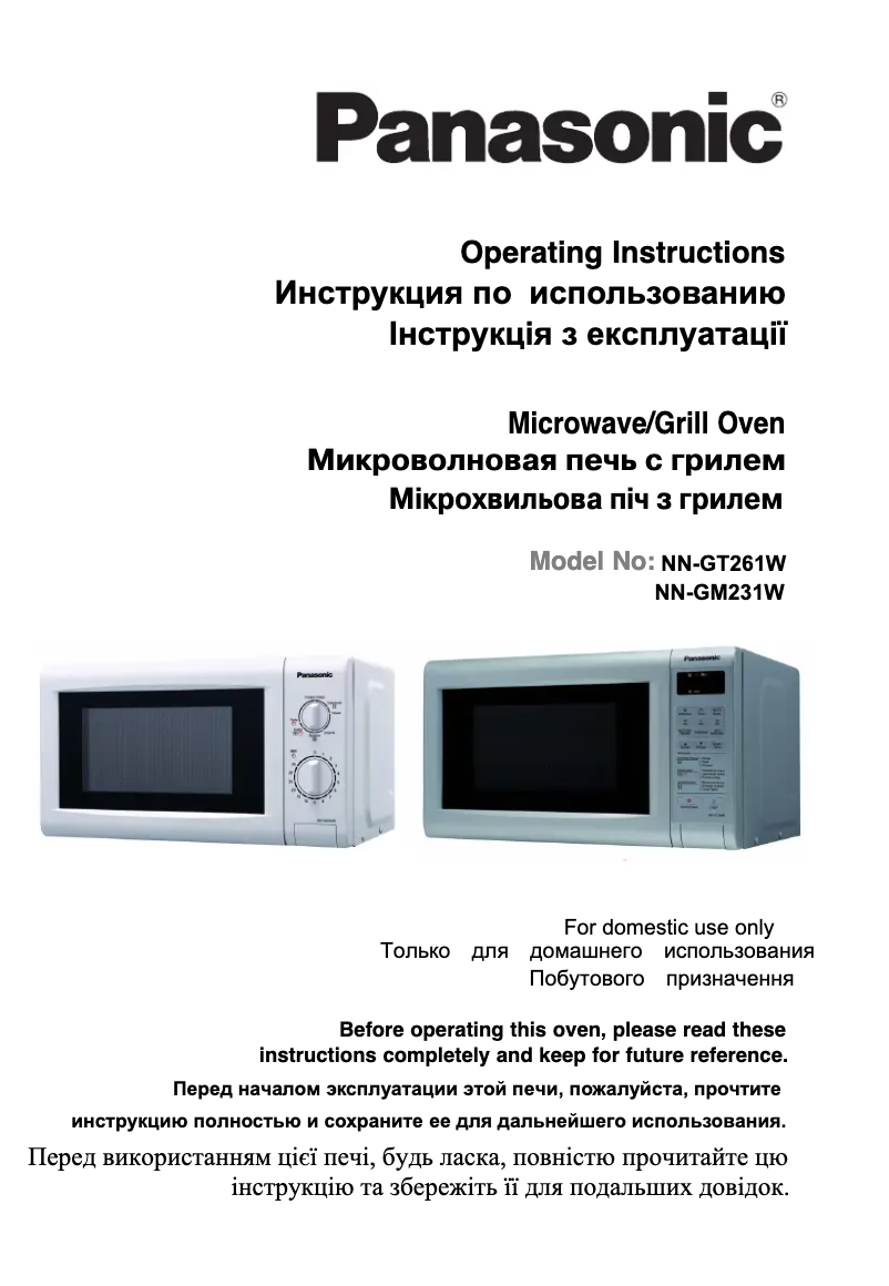 Página 1 del manual Manual de usuario Panasonic NNGM231W