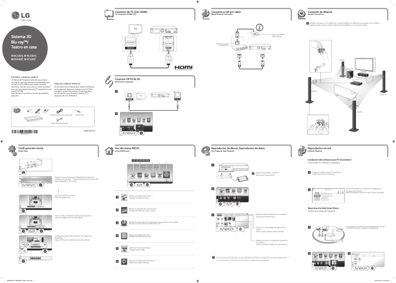 Page 1 de la notice Guide d'installation LG BH6340H