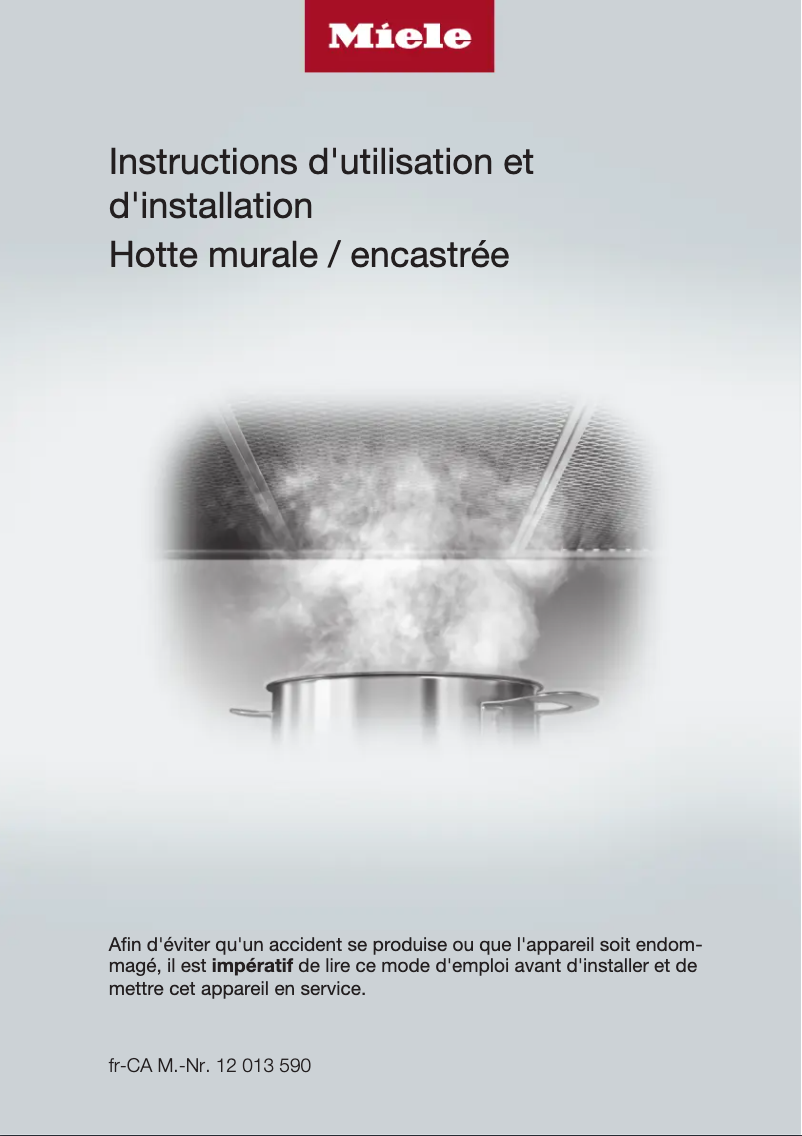 Page 1 of the manual User Manual Miele DAR 1230-3