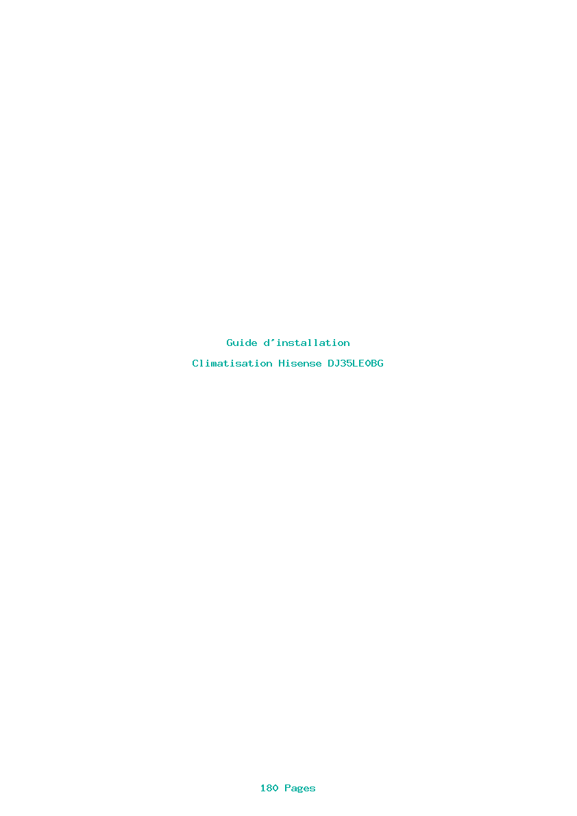 Page 1 de la notice Guide d'installation Hisense DJ35LE0BG