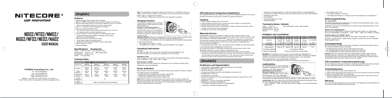 Page 1 de la notice Manuel utilisateur Nitecore NE02