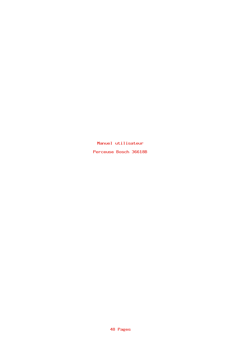 Page 1 de la notice Manuel utilisateur Bosch 36618B